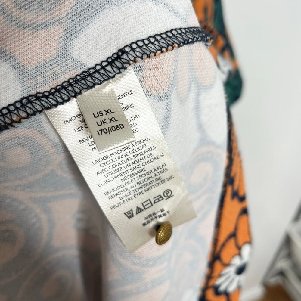 Anthropologie Teal and Rust Floral Shift Dress - Picture 11 of 14